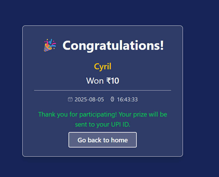 Receive Your Prize
